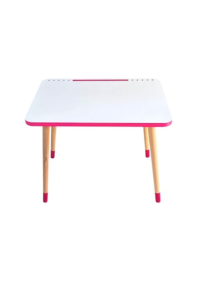 Liva Ahşap Çalışma Masası Çocuk Aktivite Masası Pembe Beyaz