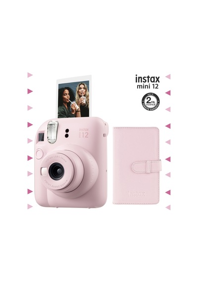 Fujifilm Instax Mini 12 Fotoğraf Makinesi + 96'lı Laporta Albüm Seti Pembe