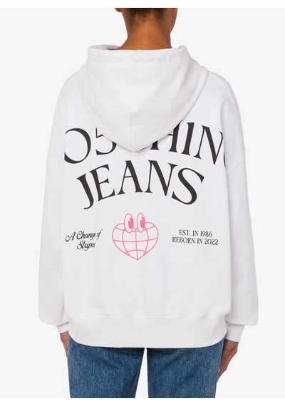 Moschino Jeans Beyaz Kadın Kapüşon Baskılı Sweatshirt A1701-2002