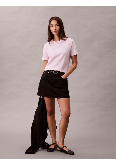 Calvin Klein Kadın Marka Logolu Günlük Kullanıma Uygun Pembe T-shirt Lv047e813g Tn9