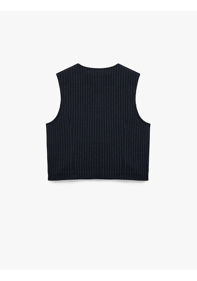 Koton Slim Fit V Yaka Metal Düğmeli Asimetrik Kesim Yelek Lacivert Çizgili 6wak30049ek Lacivert Çizgili Koton Slim Fit V Yaka Metal Düğmeli Asimetrik Kesim Yelek Lacivert Çizgili 6wak30049ek Lacivert Çizgili
