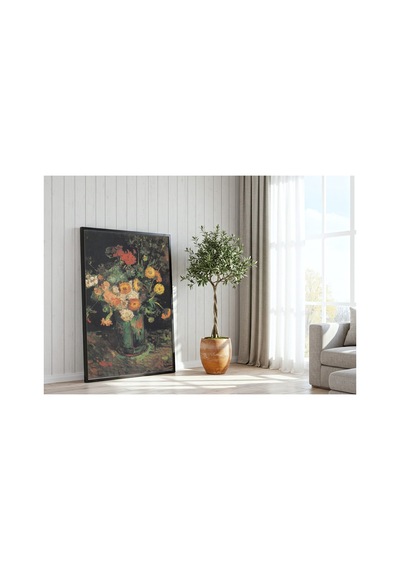 Van Gogh Van Gogh Vazoda Zinya Ve Sardunya Çerçevesiz Poster 21x30 Cm A4 Tablo Van Gogh Duvar Dekoru