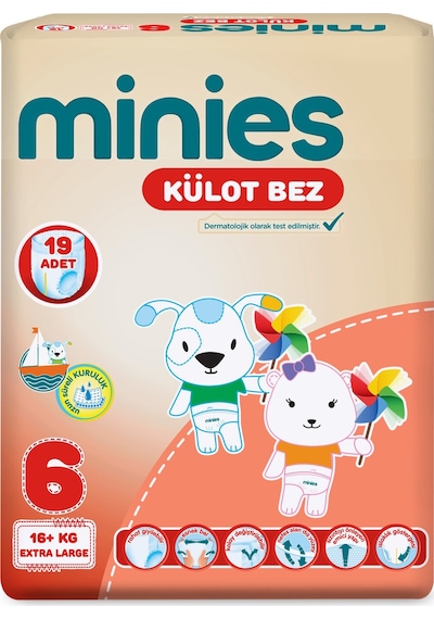 Minies Külot Bez 6 Numara Extra Xl 16+kg 19'lu 8'li Paket