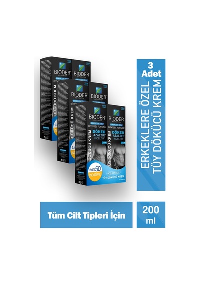 Bioder Tüy Dökücü Krem Erkek 100 Ml 2'li 3 Adet