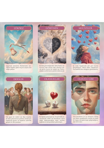 Kalbin Fısıltıları Gerçek Aşk 70 Adet Tarot Kehanet Kartı
