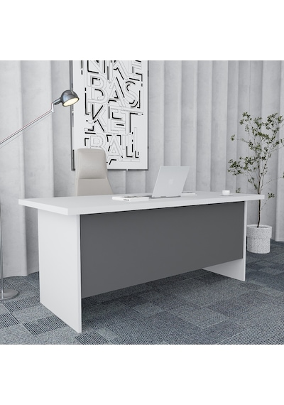 Pasha 4'lü Ofis Takımı  Model 6 Beyaz Füme