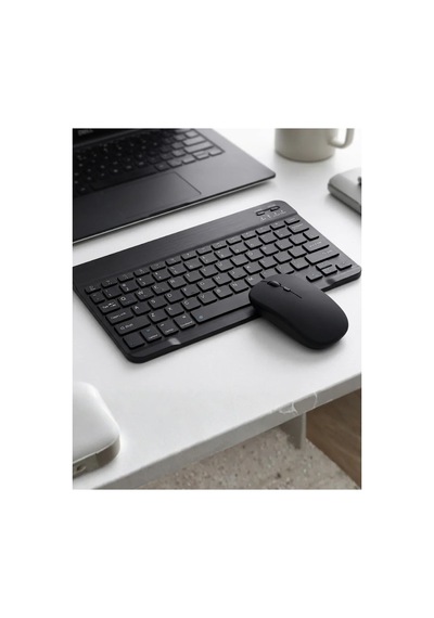 Kablosuz Bluetooth Klavye Mouse Seti Wireless Sessiz İnce Tasarım Çoklu Uyumlu Standart