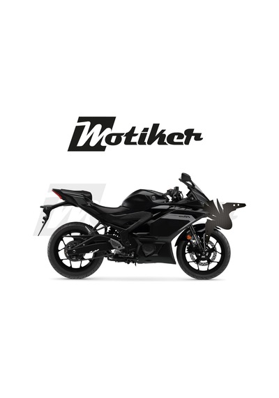 Yamaha Yzf R25 - R3 /2019 - 2025 Model Ön Çamurluk Grenaj Mat Karbon Tasarım Sticker Etiket Modeli