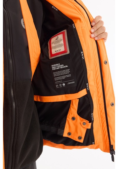 Avva Erkek Neon Turuncu Kapüşonlu %100 Kaz Tüyü Su İtici Rüzgar Geçirmez -20 Dereceye Dayanıklı Comfort Fit Kayak Montu A42y6123