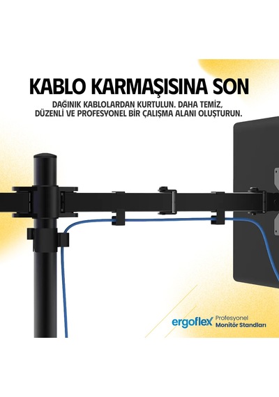 Ergoflex EF44 Steel Design 2-8 KG Quad Ekran Asansörlü 13'' - 27'' Desktop Monitör Standı