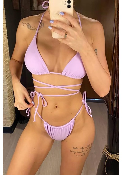 Uzun Bağlı Era Brazilian Bikini - Lila Lila
