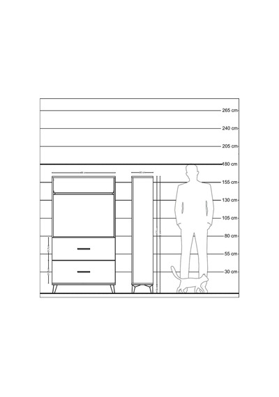 Arges Dolap Tek Raflı 2 Çekmeceli Tek Askılı 88x30x163 Çam-aytaşı Atlas Çam