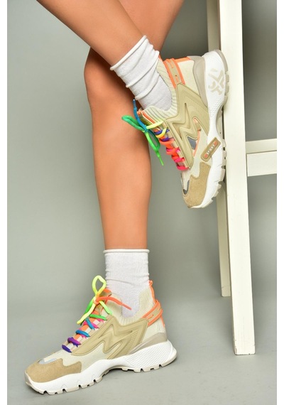 Fox Shoes U602602502 Bej Süet Kadın Spor Ayakkabı Sneakers Bej-süet Çok Renkli