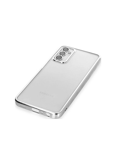 Samsung Samsung Uyumlu Galaxy M23 Kılıf Razer Lensli Silikon - Gümüş