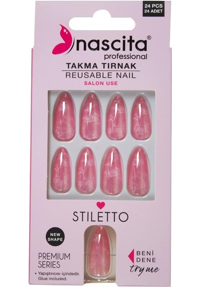 Nascita Takma Tırnak Pembe Mermer 24'lü Sku: Smg8690010454379