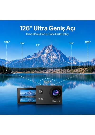 Bix Pulse 2 Wi-fi 4k 30fps Aksiyon Kamerası 20 Mp Web Kamera Modlu 30 Metre Su Geçirmez Kılıflı Bisiklet Motosiklet Vlog Kamerası Siyah Bix Pulse 2 Wi-fi 4k 30fps Aksiyon Kamerası 20 Mp Web Kamera Modlu 30 Metre Su Geçirmez Kılıflı Bisiklet Motosiklet Vlog Kamerası Siyah