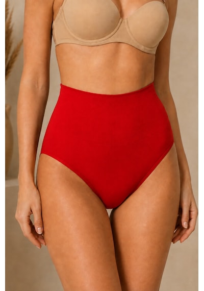 Fit Women Kadın Yüksek Bel Esnek 3 Lü Külot Kırmızı