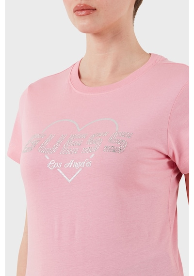 Guess Bayan T Shirt V5gı10 K9rm1 Pspk Pembe Pembe