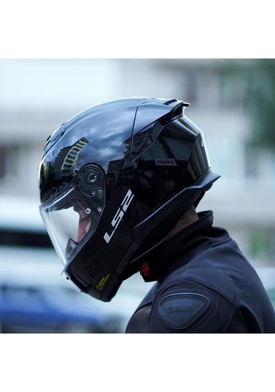 Kapalı Kask Ls2 Stream 2 Parlak Siyah Vizörlü M