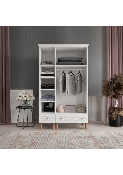 Beenal Furkan Gardırop 3 Kapaklı Dolap 120cm Beyaz-beyaz