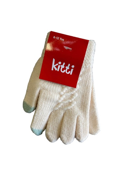 Kitti Eldiven Örme Krem Ekru
