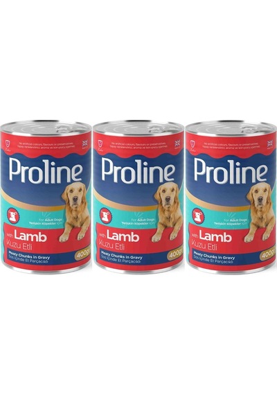 Pro Line Kuzu Etli Yetişkin Köpek Konservesi 3 x 400 G