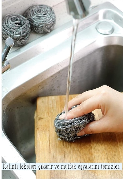 Bulaşık Teli Ovma Teli 12 Adet Ekonomik Toptel Sürtme Teli Lavabo Mutfak Banyo Temizlik Teli Sert Yüzey İçin