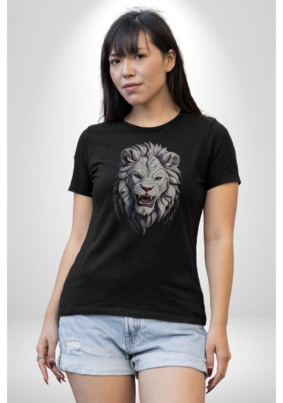 Siyah Kaplan Kükreme Unisex Unisex Siyah Organik Baskılı T-shirt Penye Yüksek Kalite Siyah