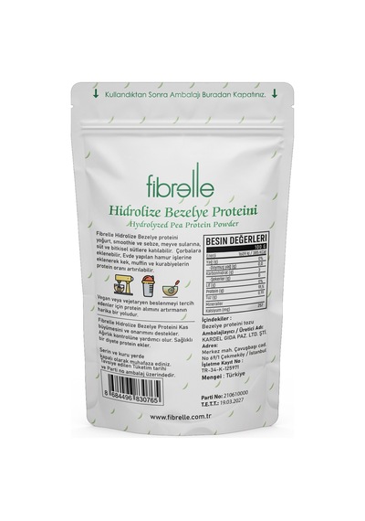 Fibrelle Hidrolize Bezelye Proteini 100g Aromasız