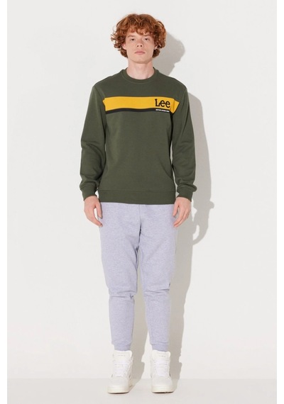 Lee Bisiklet Yaka Regular Fit Haki Erkek Sweatshirt L232501801 001