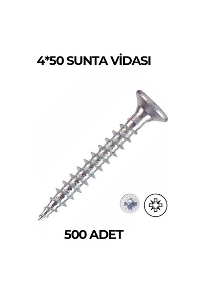 4X50 Sunta Vidası 500 Adet 1 Kutu 1 Kutu