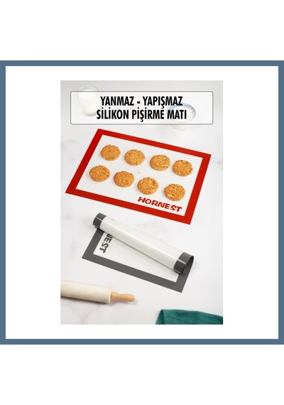Buradabulabilirsin Fırınlanabilir Kendinden Yağlı Silikon Pişirme Matı Hamur Açma Matı Silpat 30x40 Cm 1 Adet Bbz Çok Renkli