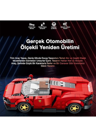 Reobrix Creator 11027 Ferrari Daytona Sp3 Spor Araba Yaratıcı Yapı Blok Seti Building Blocks - 350 Parça
