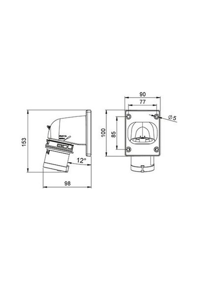 Mete Enerji 5x16a. Ip44 Makine Fişi -eğik-vidalı Bağlı 406210v