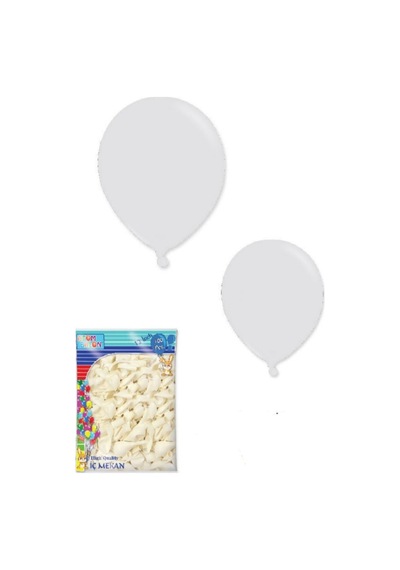Atom Balon Beyaz Renk 100 Adet Çok Renkli