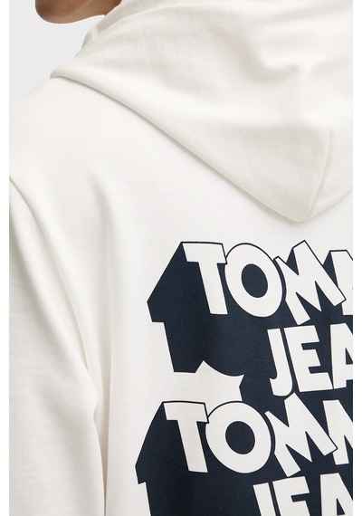 Tommy Jeans Erkek Sweat Dm0dm21625 Ybl Beyaz Beyaz