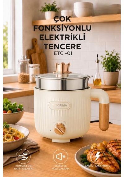 Torima ETC01 600 W Çok Fonksiyonlu Elektrikli Çelik Tencere