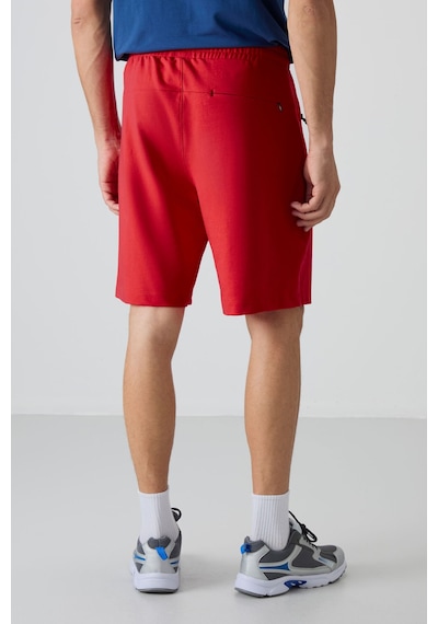 Tommylife Tommy Life Kırmızı Gizli Fermuar Arka Cepli Bağcıklı Standart Kalıp Erkek Şort - 81136 Kırmızı