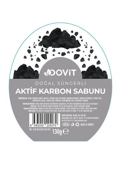 Dovit Aktif Karbon Doğal Süngerli Sabun 130 G