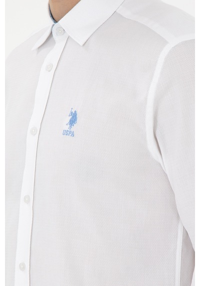 U.s. Polo Assn. Erkek Beyaz Gömlek Desenli 50292303-vr013 Beyaz
