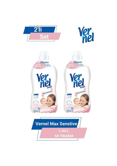 Vernel Max Taze Sensitive 1.44l 60 Yıkama 2'li Set set-hnkdtj-5158-6107 5 KG