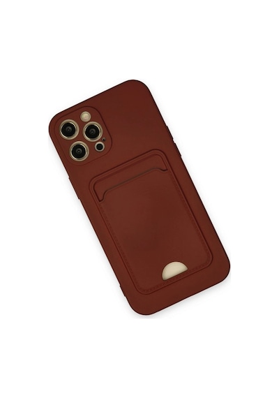 Apple İphone 12 Pro Max Kılıf Kelvin Kartvizitli Silikon - Bordo Çok Renkli