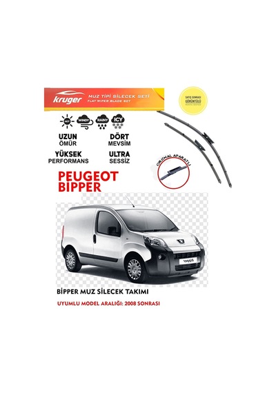 Peugeot Bipper Ön Muz Silecek Silgi Silgeç Takımı 2011 Model Araca Özel . Aparat