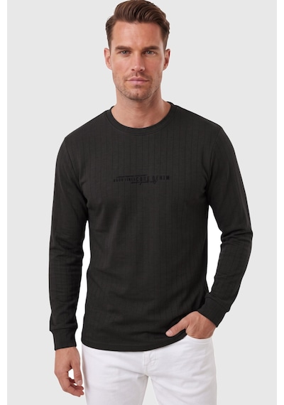 Deepsea Erkek Slim Fit Likralı Çizgi Dokulu Siyah Sweatshirt Bisiklet Yaka Nakışlı Spor Şık Sweat 2708518 Deepsea Erkek Slim Fit Likralı Çizgi Dokulu Siyah Sweatshirt Bisiklet Yaka Nakışlı Spor Şık Sweat 2708518