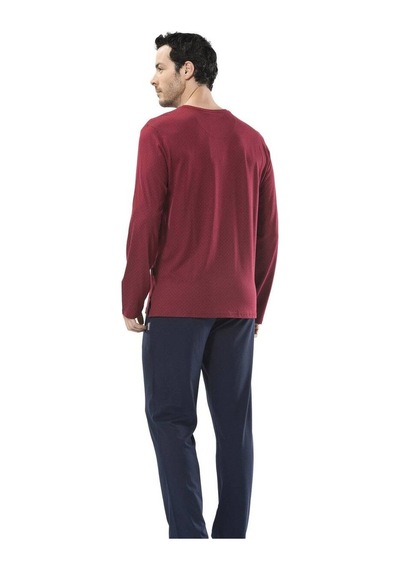 Emprime Baskılı V Yaka Uzun Kol Pijama 001