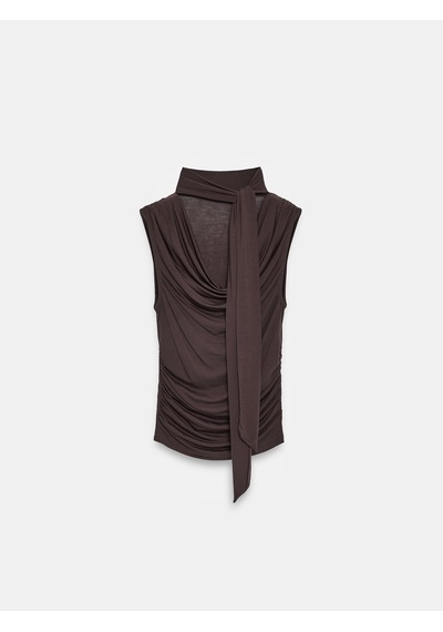 Dilvin 32897 Şal Yaka Degaje Top-koyu Kahve