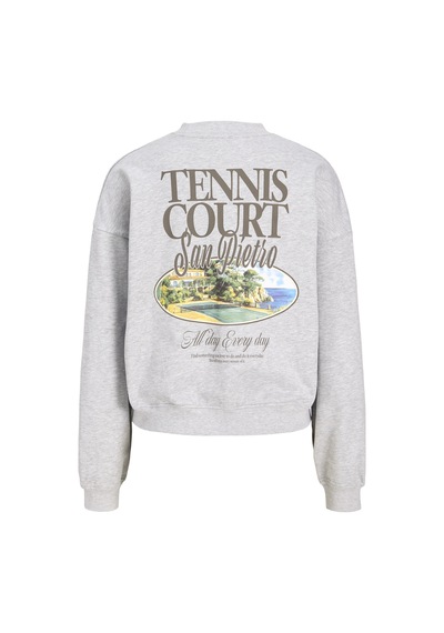 Jack & Jones Kadin Sirt Baskili Sweatshirt - Gia - 12290097 Light Grey Melange