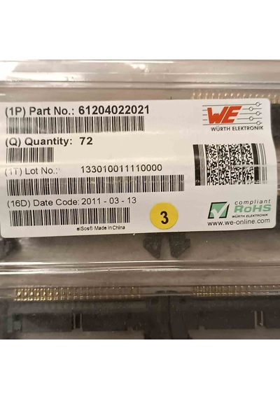 61204022021 40 Pın Kılıtlı Erkek 2.54mm Konnektör 19 Adet