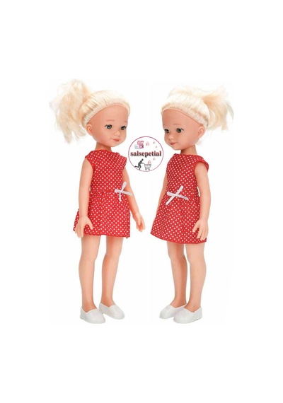 Büyük Boy Et Bebek 35cm Mina Kırmızı Puantiyeli Elbiseli Bebek Gerçekçi Mina Model Bebek 35cm