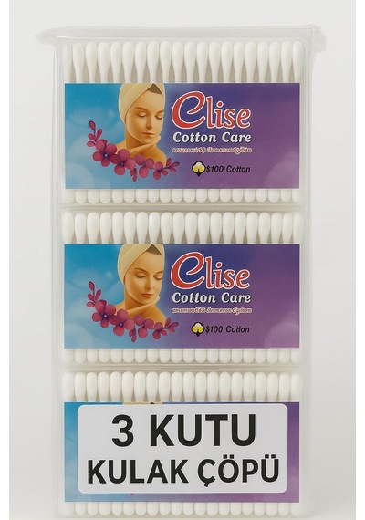 3 Kutu Kulak Çöpü Pamuklu Kulak Temizleme Çubuğu